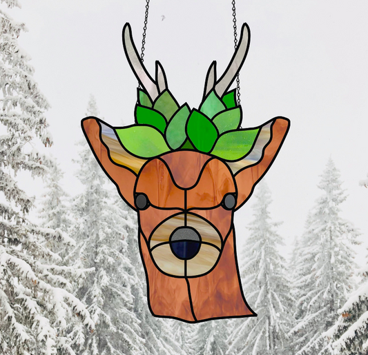 Forest Buck Woodland Stained Glass Pattern