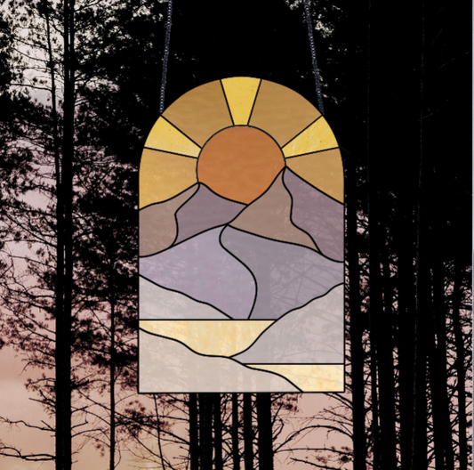 Boho Landscape Stained Glass Pattern
