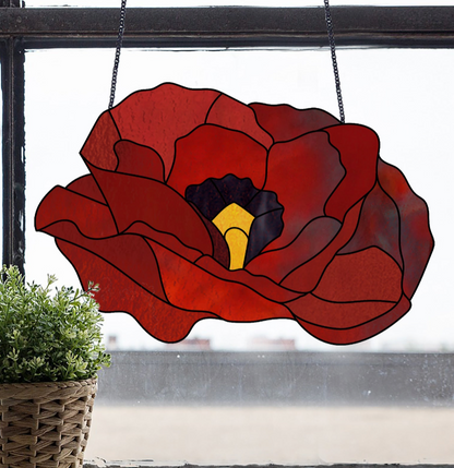Big Flora Giant Stained Glass Poppy Pattern