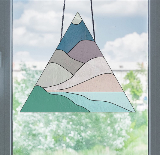 Boho Landscape Triangle Stained Glass Pattern