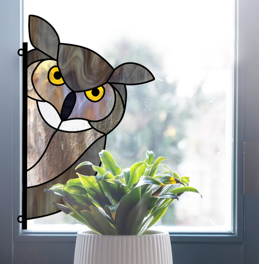 Horned Owl Buddy Stained Glass Pattern
