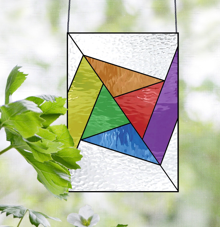 Abstract Rainbow Beginner Stained Glass Pattern