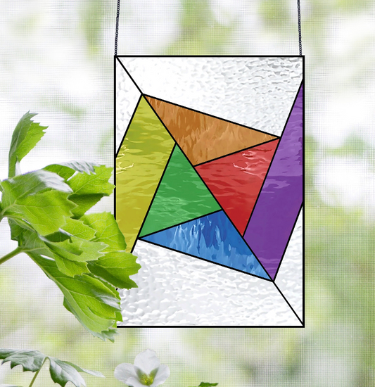Abstract Rainbow Beginner Stained Glass Pattern