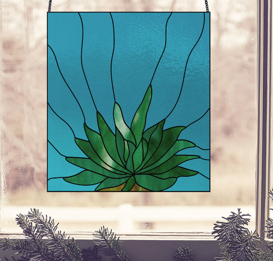 Gasteria Succulent Stained Glass Panel Pattern