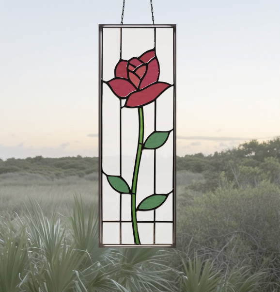 Prairie Rose Stained Glass Pattern