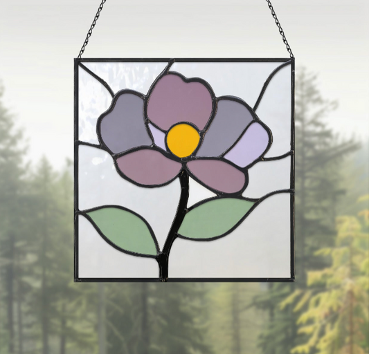 Simple Flower Stained Glass Pattern