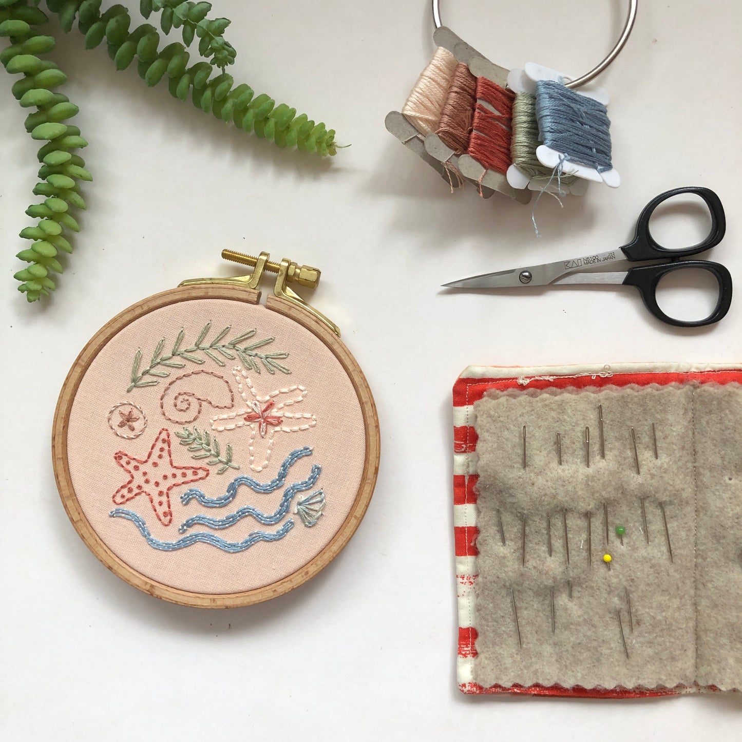 Seaside Treasures - Beach Embroidery Kit for Beginners