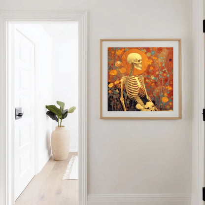 Halloween Skeleton Art Print: Spooky Wall Decor (Digital Download, 5 Sizes Included)
