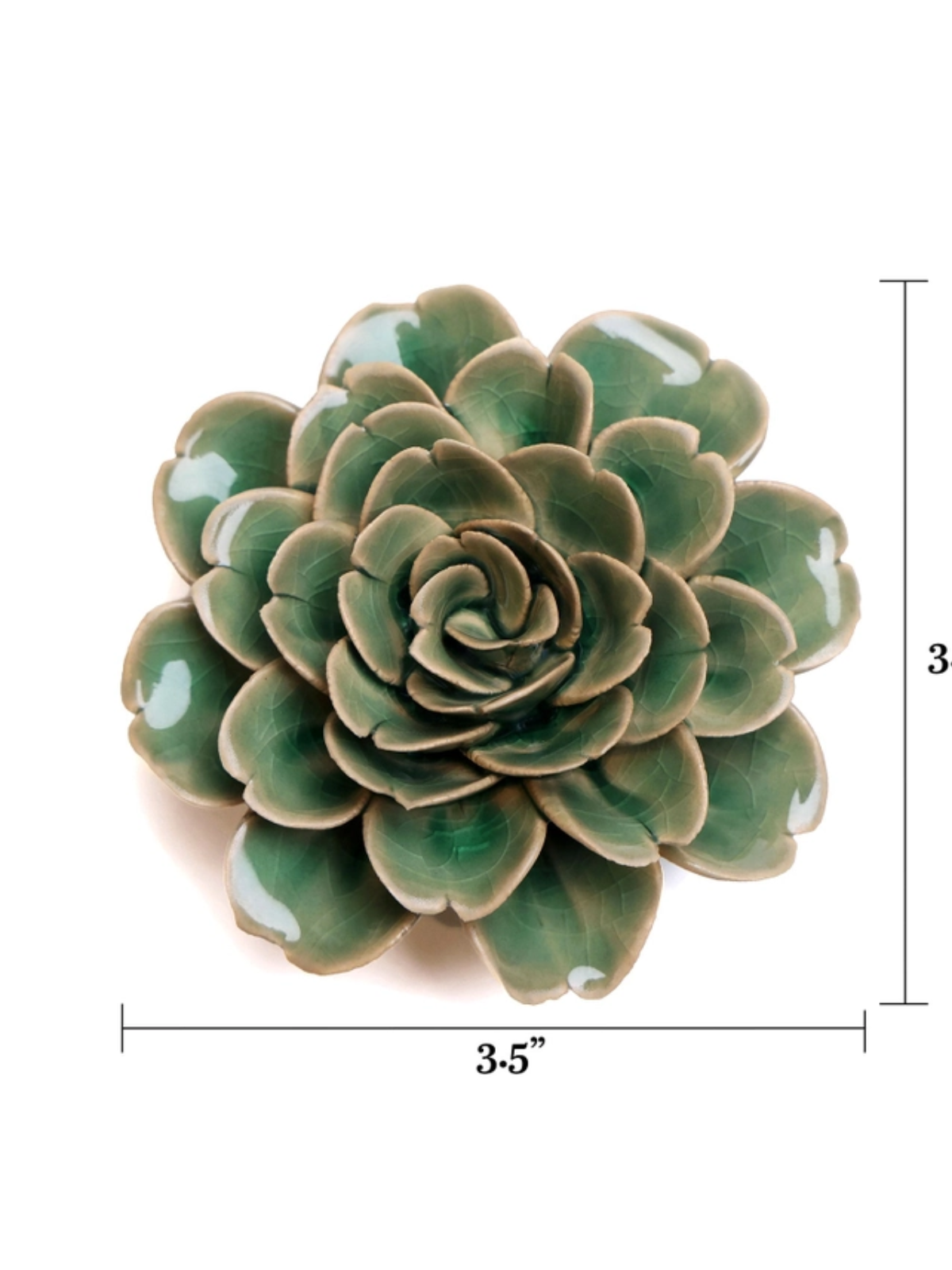 Ceramic Small Green Tea Rose - Sculpture from Ash & Rose