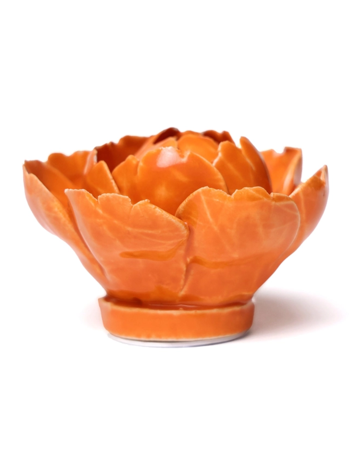 Ceramic Small Orange Peony Flower - Sculpture from Ash & Rose