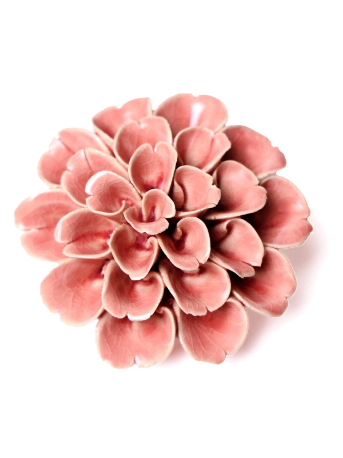 Ceramic Small Pink Dahlia Flower - Sculpture from Ash & Rose