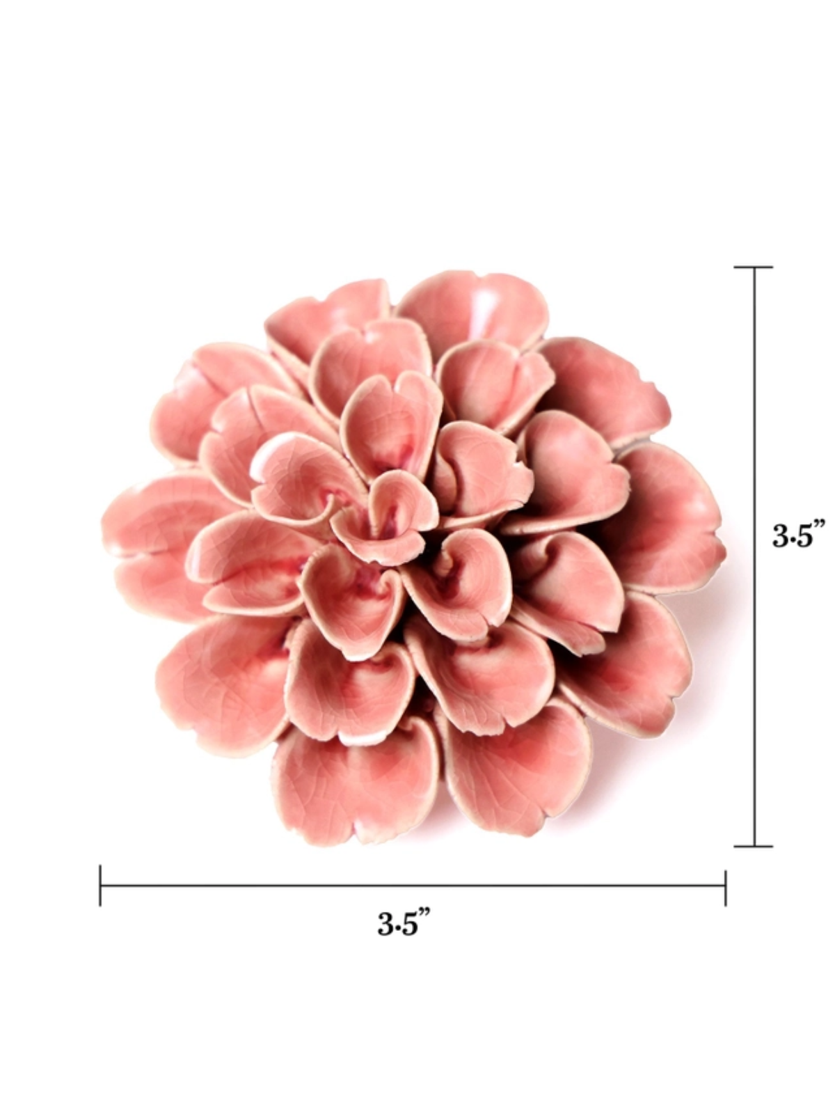 Ceramic Small Pink Dahlia Flower - Sculpture from Ash & Rose