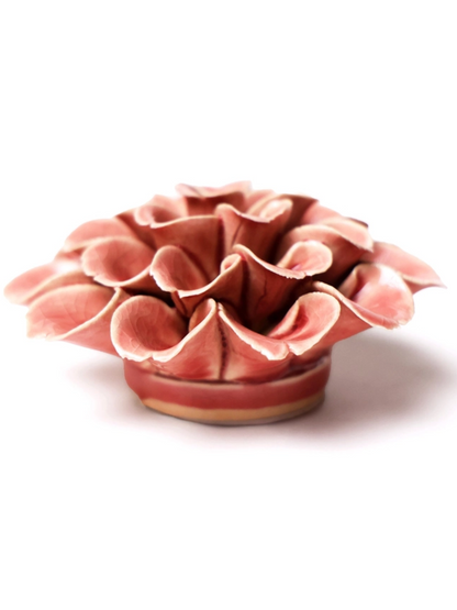 Ceramic Small Pink Dahlia Flower - Sculpture from Ash & Rose