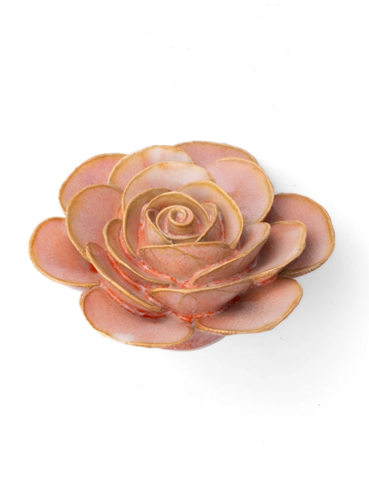 Ceramic Small Pink Ranunculus Flower - Sculpture from Ash & Rose