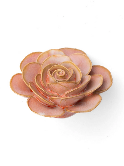 Ceramic Small Pink Ranunculus Flower - Sculpture from Ash & Rose