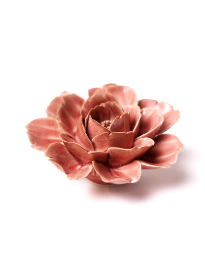 Ceramic Small Pink Rose Flower - Sculpture from Ash & Rose