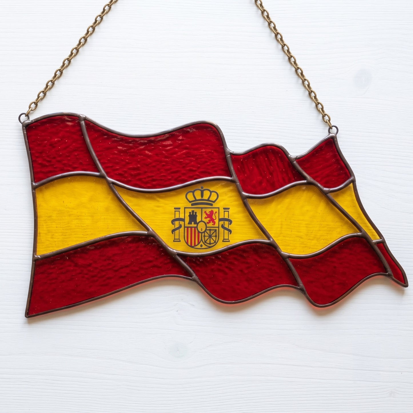 Spanish Flag Stained Glass Pattern: Spain Suncatcher Design (PNG, SVG & PDF Digital Download)