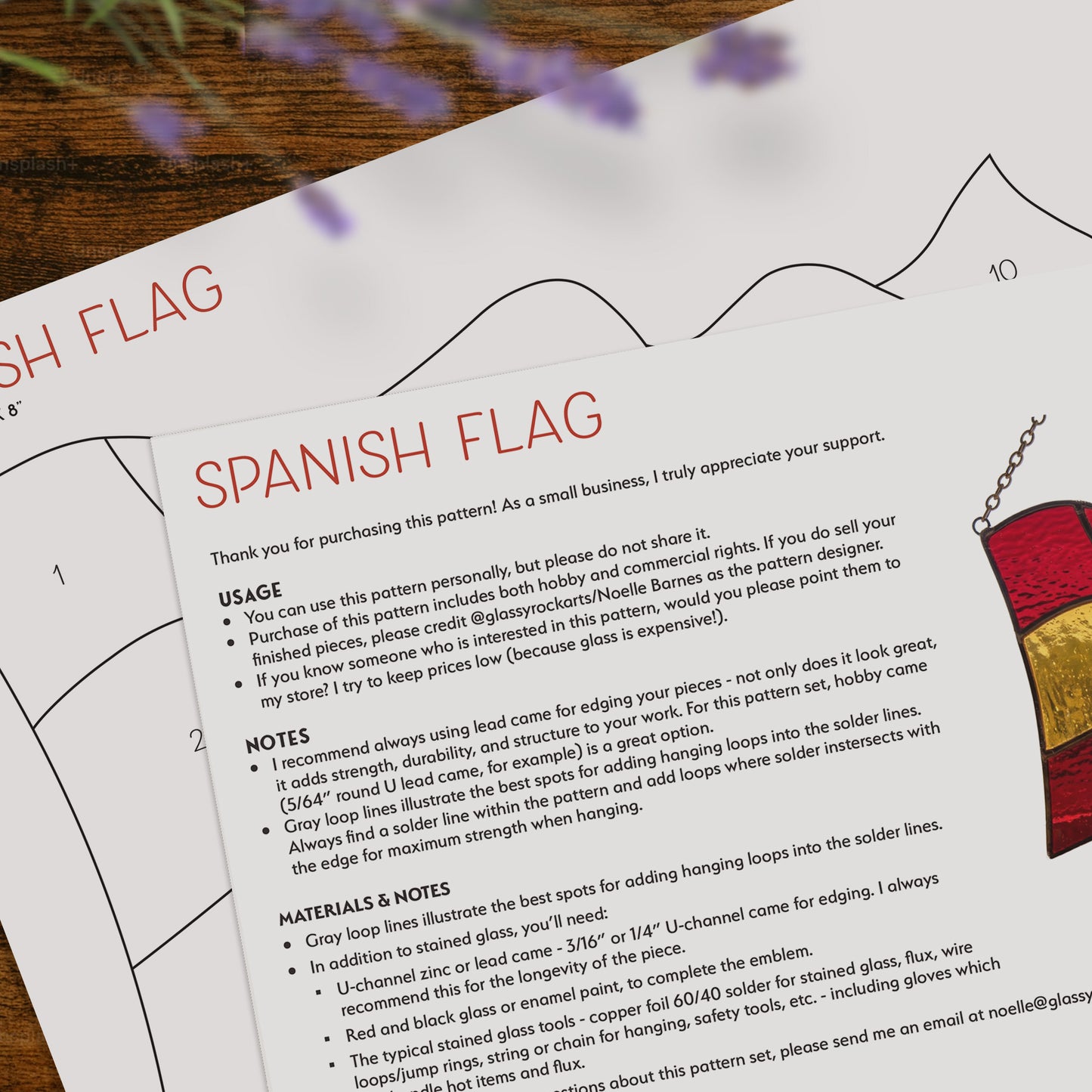 Spanish Flag Stained Glass Pattern: Spain Suncatcher Design (PNG, SVG & PDF Digital Download)