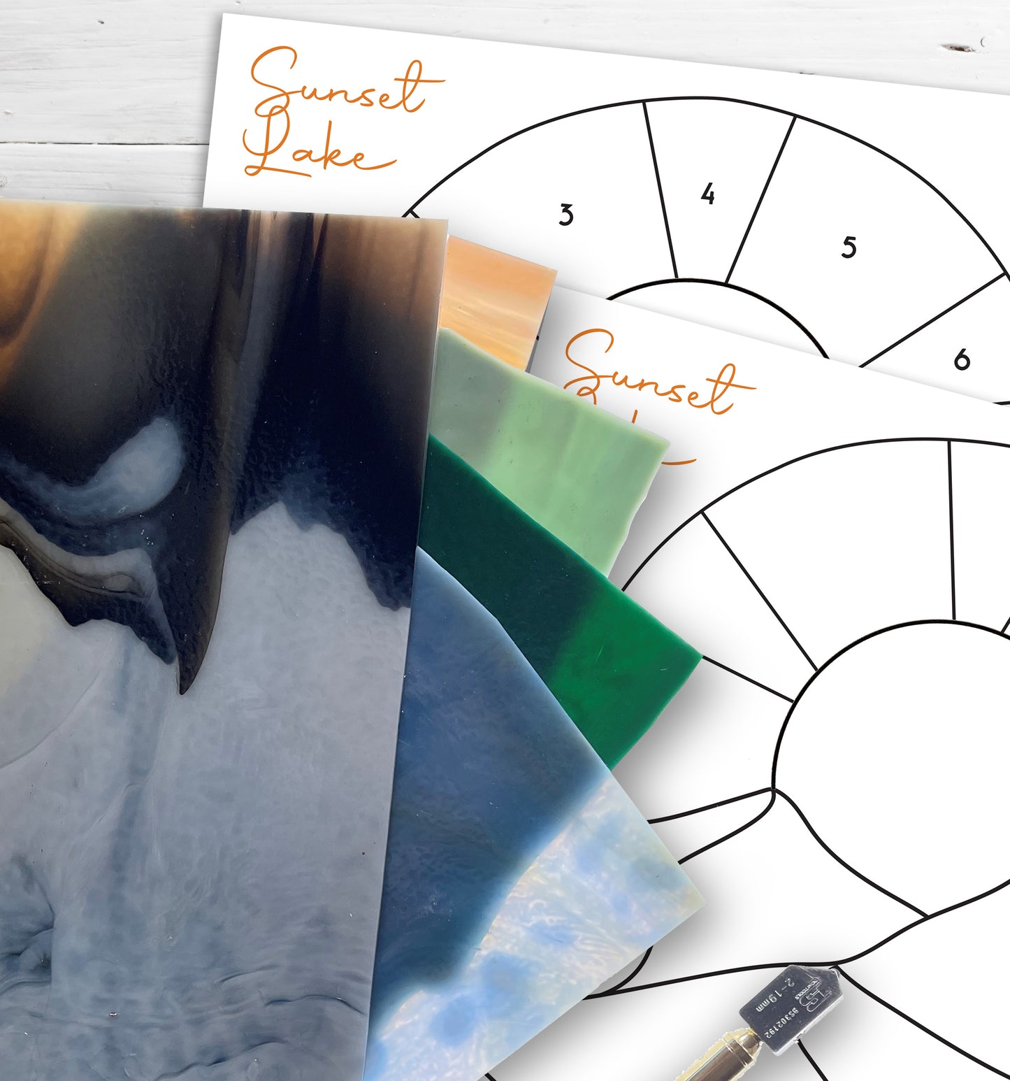 Boho Landscape Stained Glass Pattern