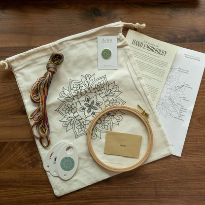 Avlea Folk Embroidery workbag--Thessaly Floral - Kit from Avlea Folk Embroidery