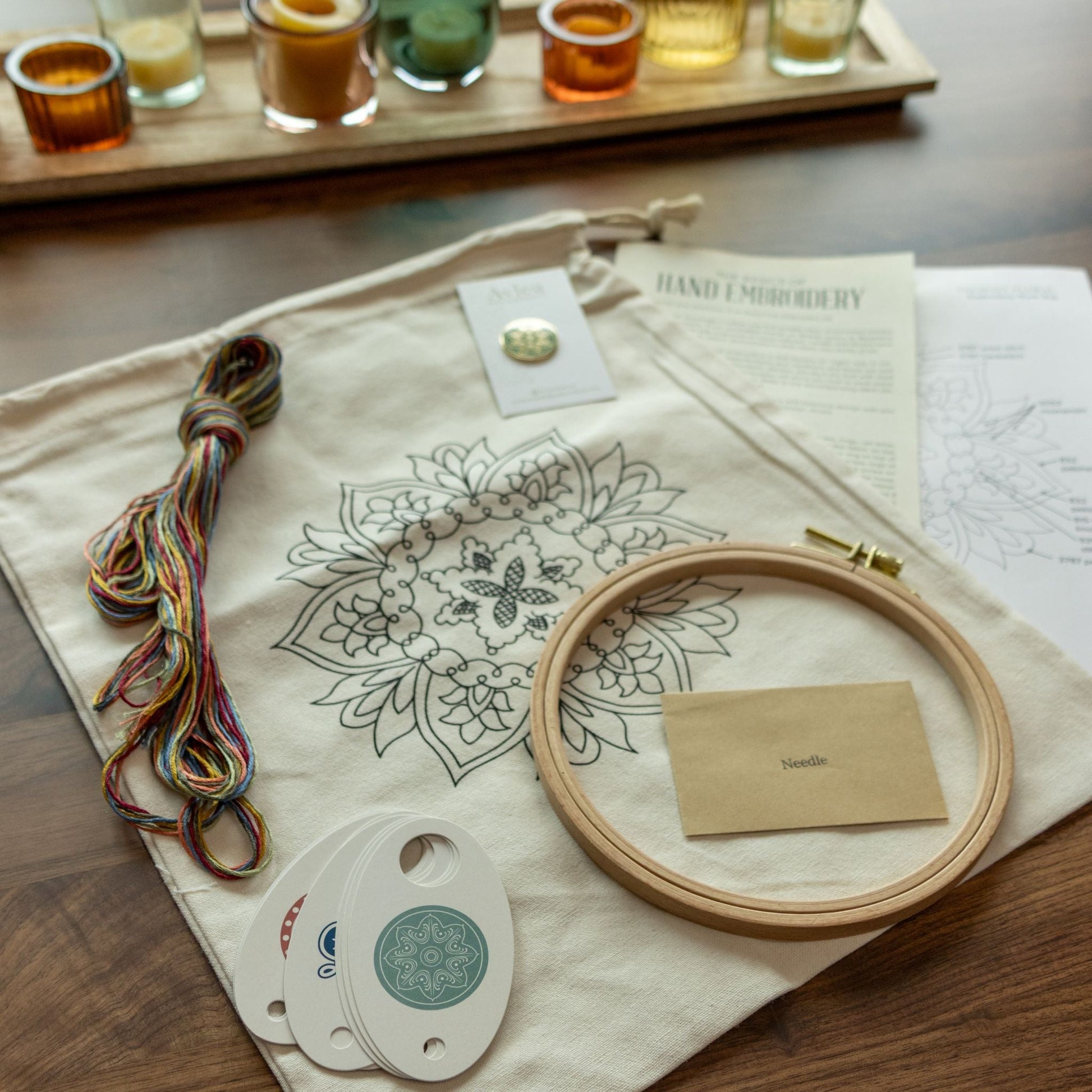 Avlea Folk Embroidery workbag--Thessaly Floral - Kit from Avlea Folk Embroidery