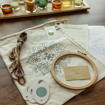 Avlea Folk Embroidery workbag--Thessaly Floral - Kit from Avlea Folk Embroidery