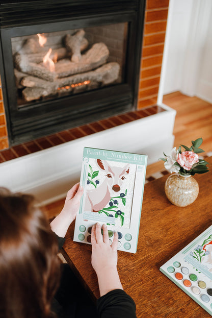 Deer with Huckleberries | 8x10 paint-by-number kit - Paint-by-Number Kit from Elle Crée