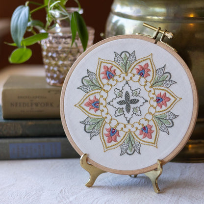 Thessaly Floral embroidery hoop kit - Kit from Avlea Folk Embroidery