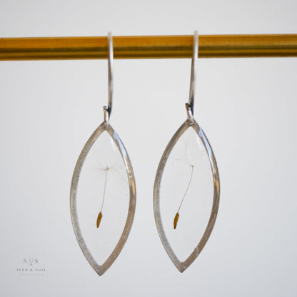Marquise Earrings - Dandelion Seed Sterling Silver plated from Seed&SoilShop