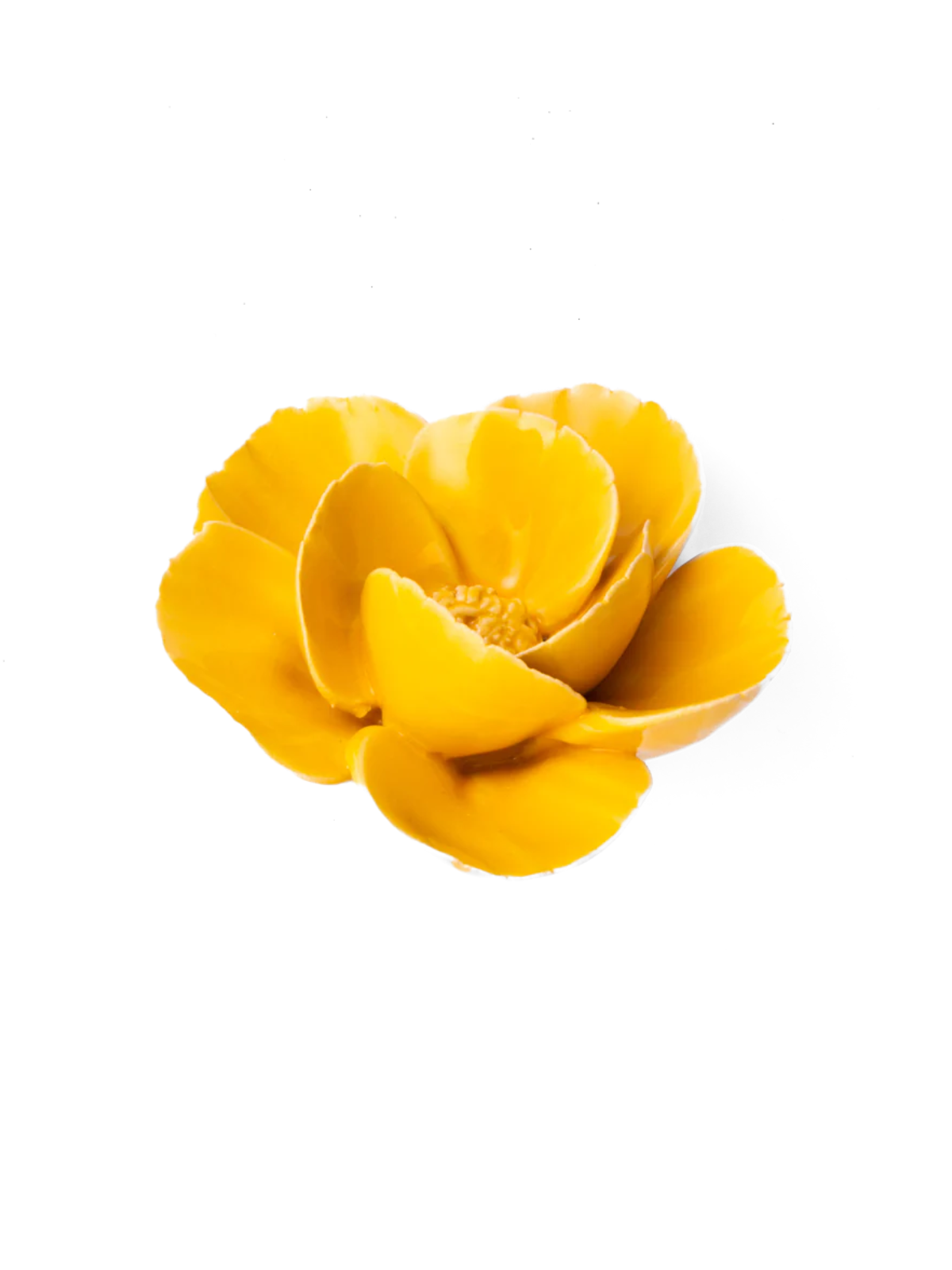 Ceramic Small Yellow Lotus Flower - Sculpture from Ash & Rose
