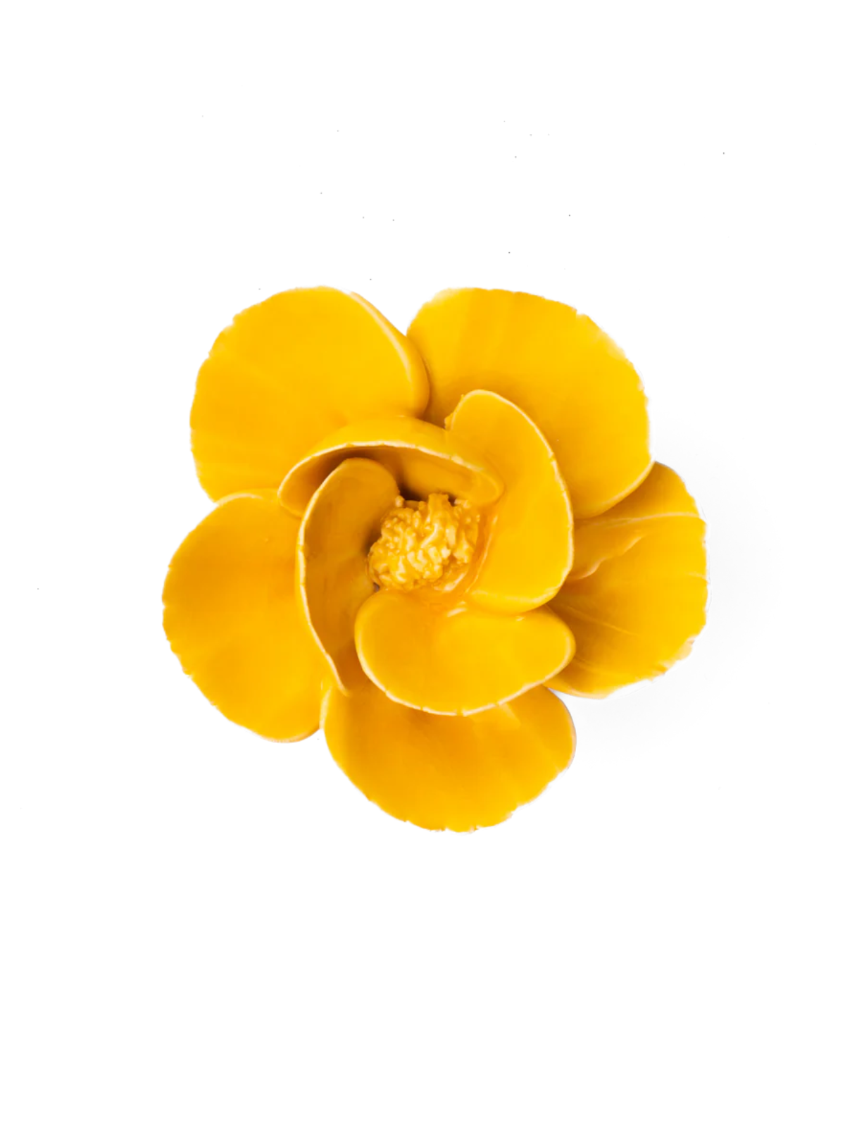 Ceramic Small Yellow Lotus Flower - Sculpture from Ash & Rose