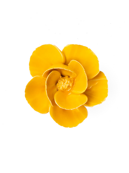 Ceramic Small Yellow Lotus Flower - Sculpture from Ash & Rose