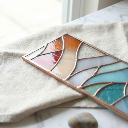Abstract Winter Panel Stained Glass Pattern & PNG
