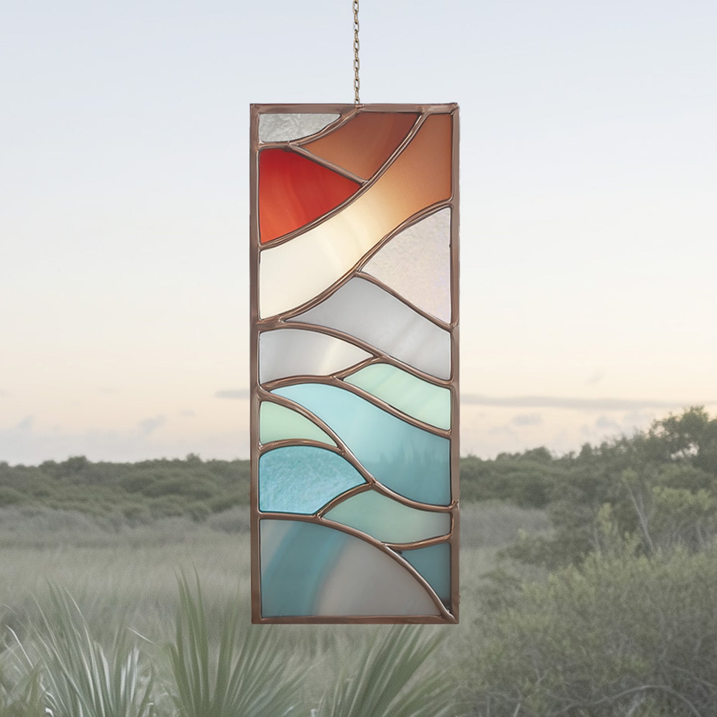 Abstract Winter Panel Stained Glass Pattern & PNG