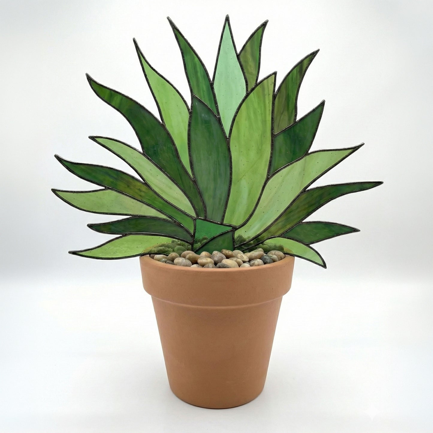 Agave Succulent Plant Stem Stained Glass Pattern PDF & PNG