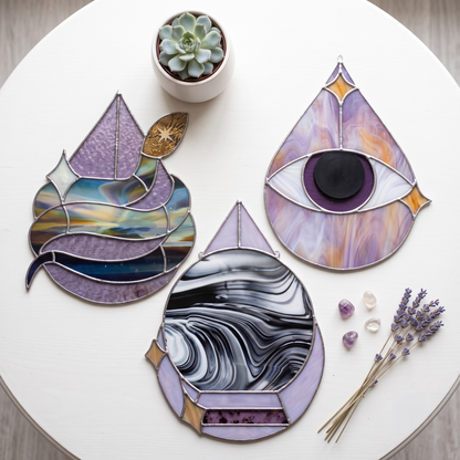 Mystical Drops Stained Glass Pattern Pack of 3