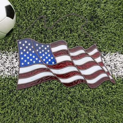 USA Flag Stained Glass Pattern: American Flag Suncatcher Design (SVG, png & PDF Digital Download)