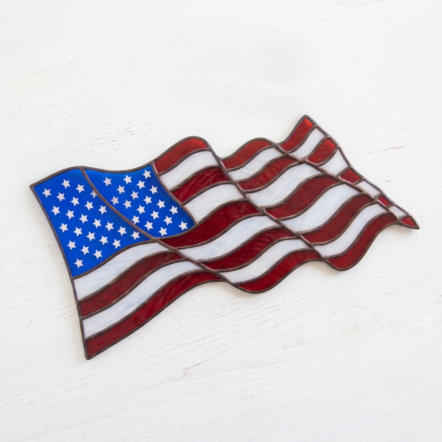 USA Flag Stained Glass Pattern: American Flag Suncatcher Design (SVG, png & PDF Digital Download)