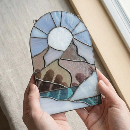 Boho Landscape Stained Glass Pattern