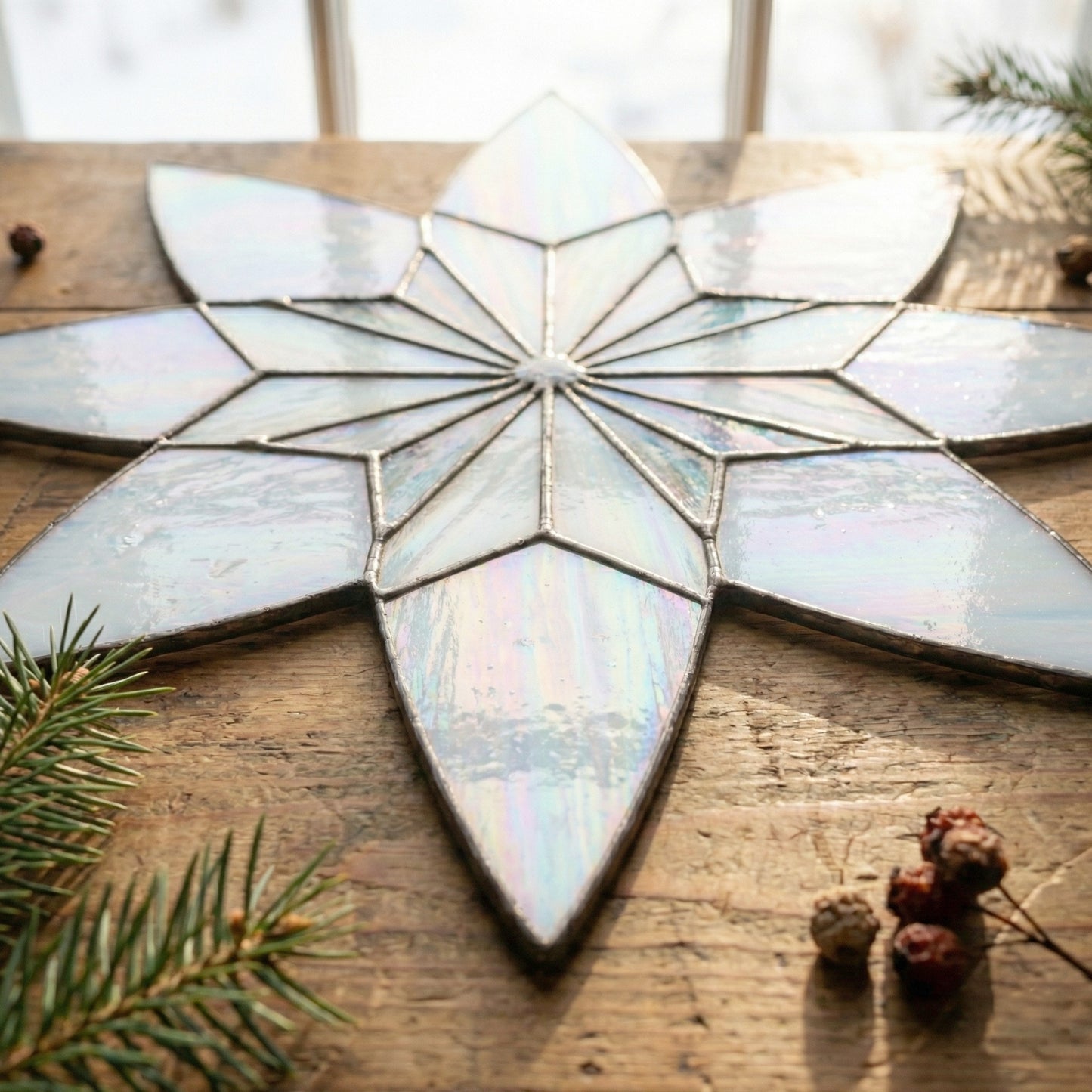 Art Deco Snowflake Stained Glass Pattern