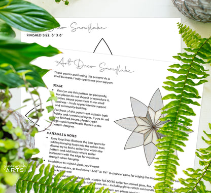 Art Deco Snowflake Stained Glass Pattern