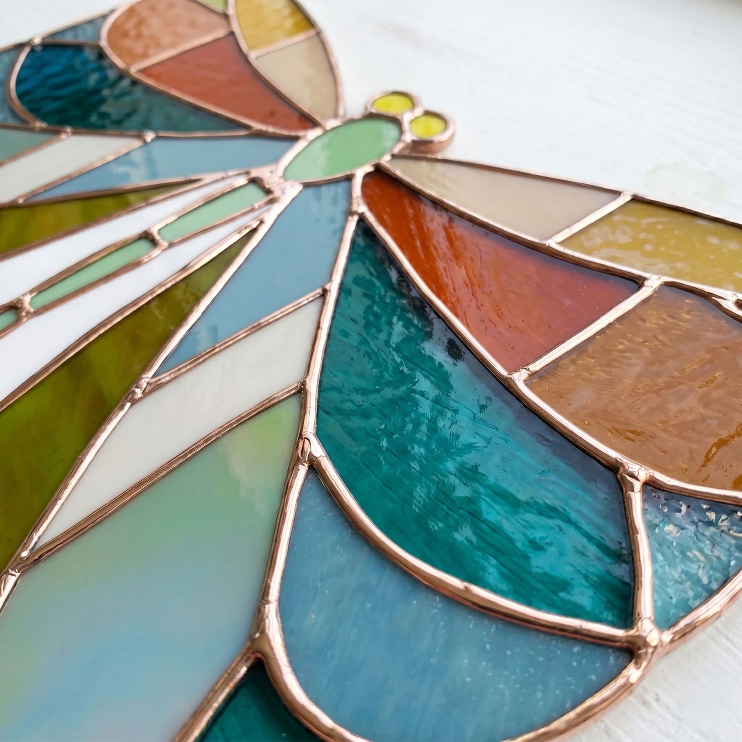 Art Deco Dragonfly Stained Glass Pattern with SVG and PNG