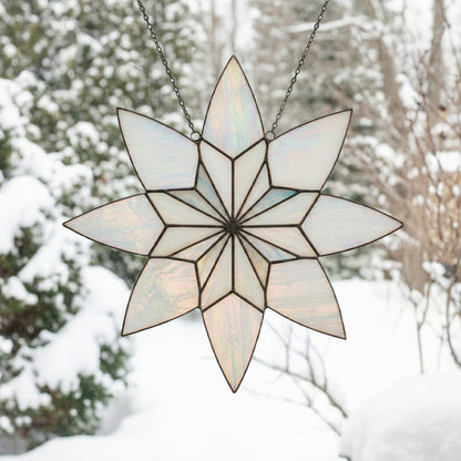 Art Deco Snowflake Stained Glass Pattern