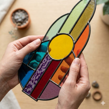 Art Deco Rainbow Stained Glass Pattern