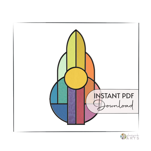 Art Deco Rainbow Stained Glass Pattern