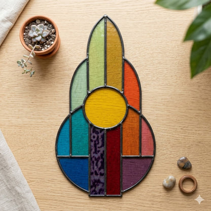 Art Deco Rainbow Stained Glass Pattern