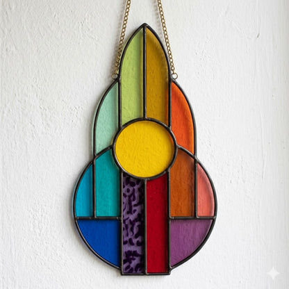 Art Deco Rainbow Stained Glass Pattern