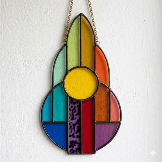 Art Deco Rainbow Stained Glass Pattern