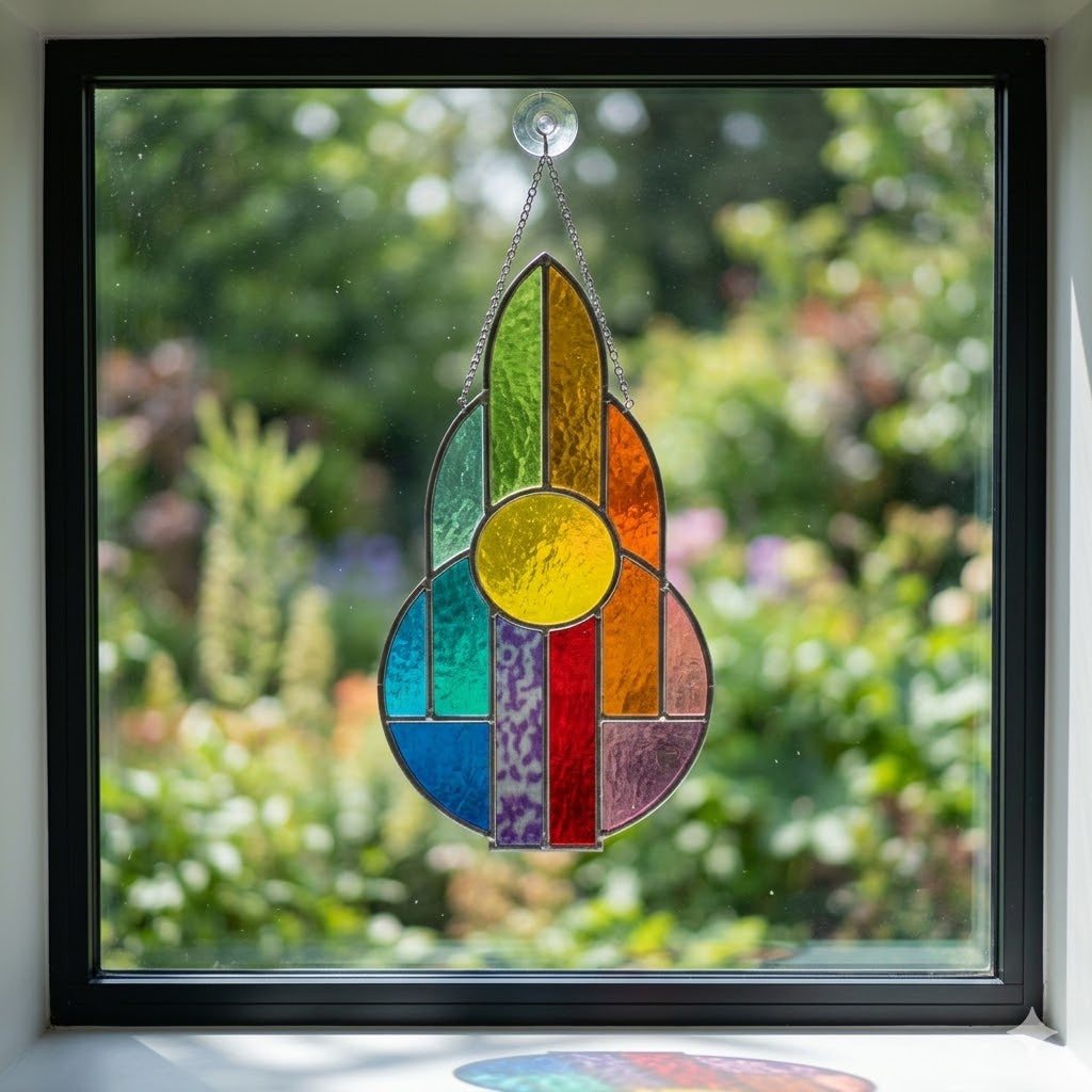 Art Deco Rainbow Stained Glass Pattern