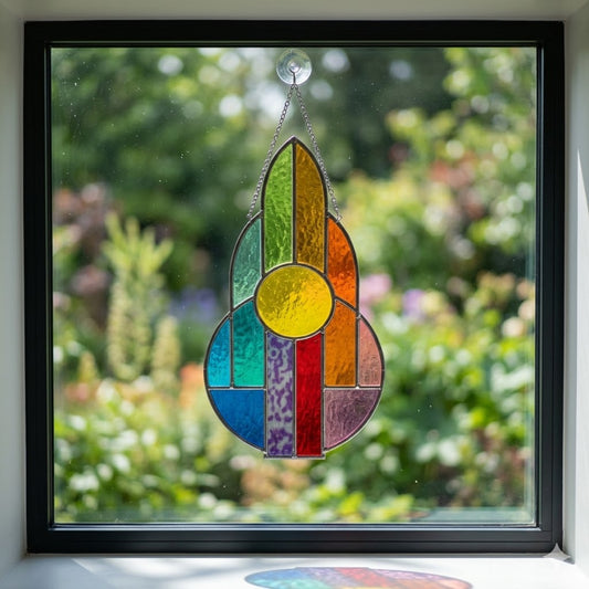 Art Deco Rainbow Stained Glass Pattern